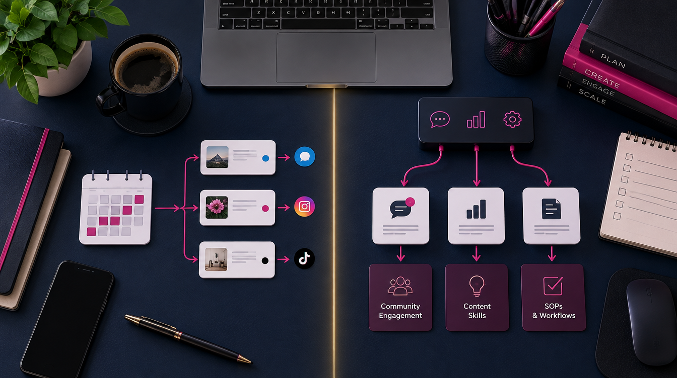 Practical stack: Blotato publish, Composio engagement and Skills, WordPress CMS, multi-harness agents