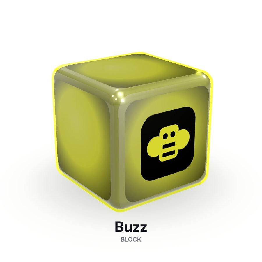 Buzz logo on a glowing cube