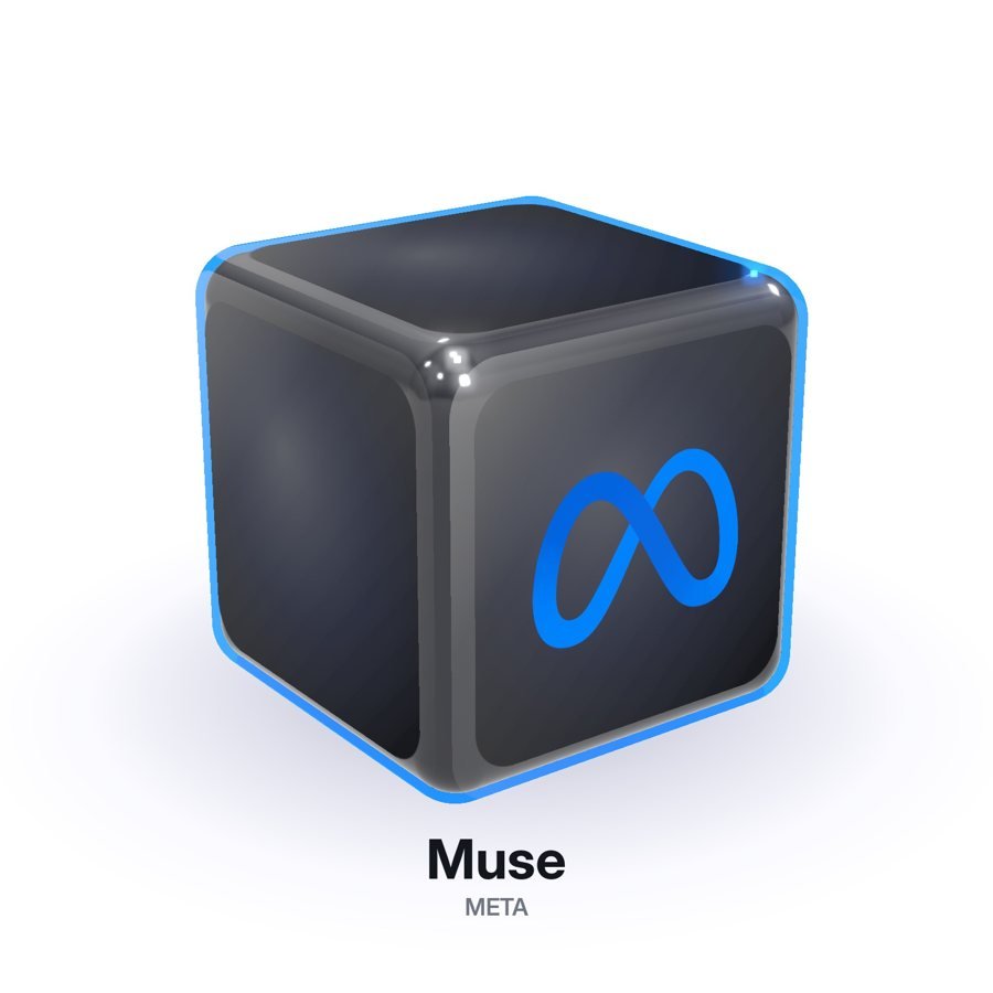 Muse logo on a glowing cube