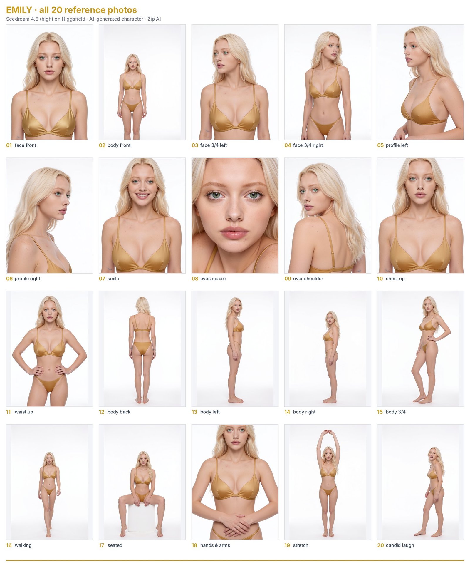 All reference photos of AI character Emily