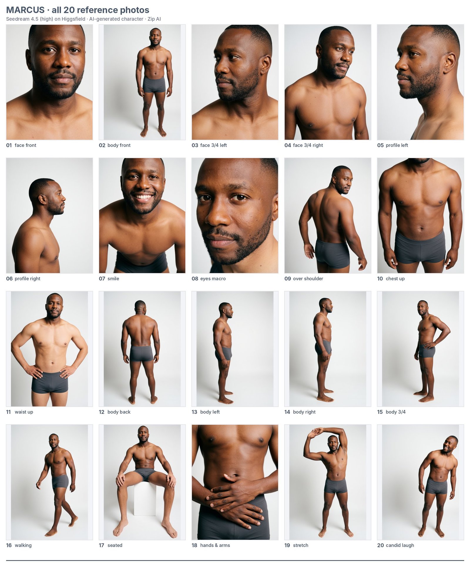 All reference photos of AI character Marcus
