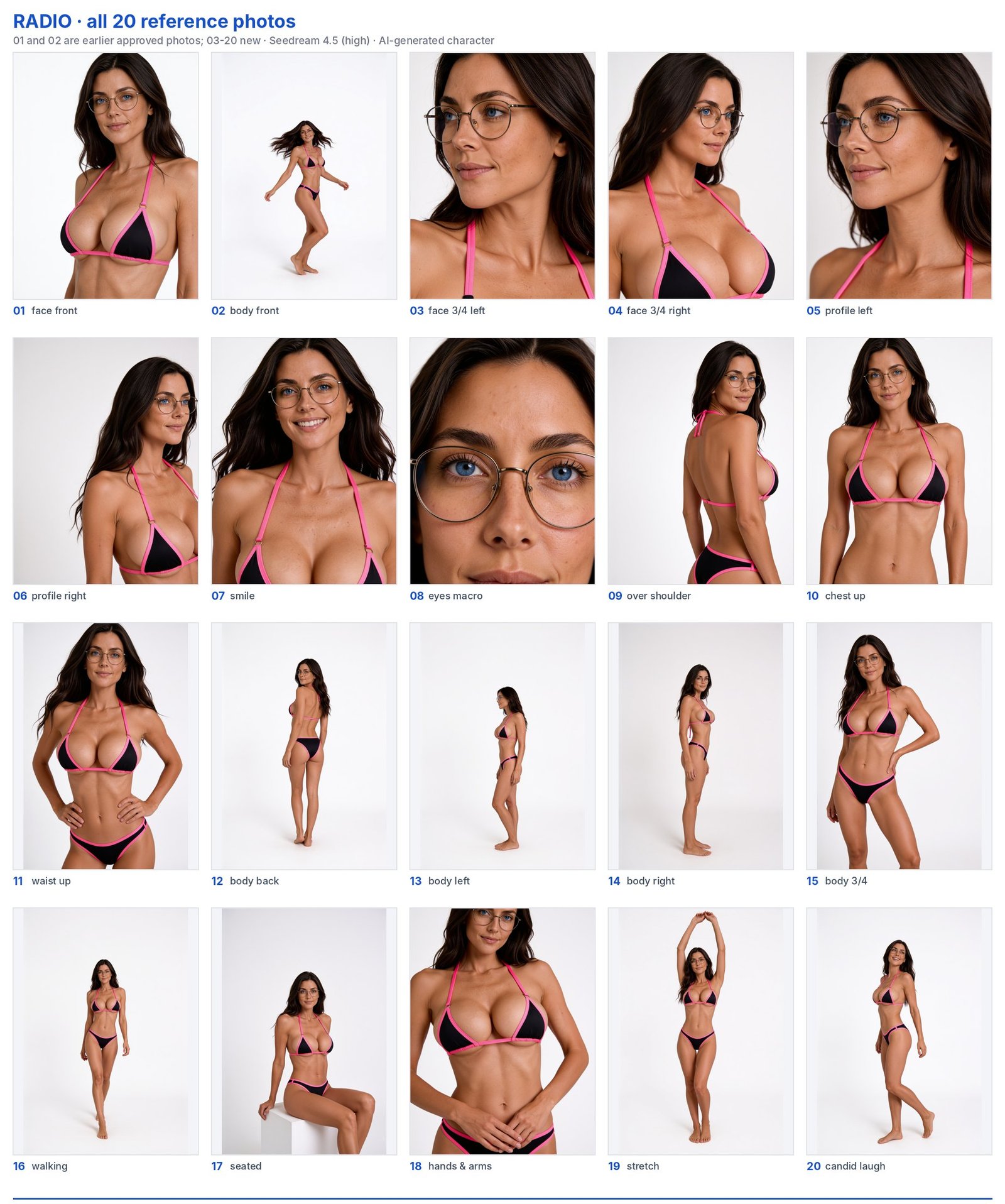 All reference photos of AI character Radio