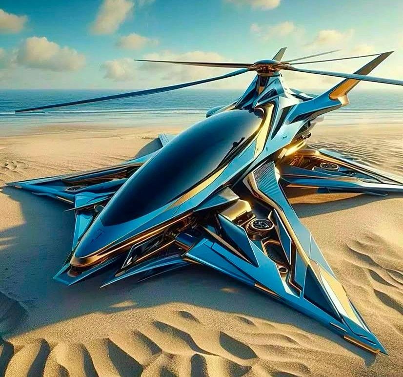 Teal helicopter / desert · Archive visual direction only; never an identity reference